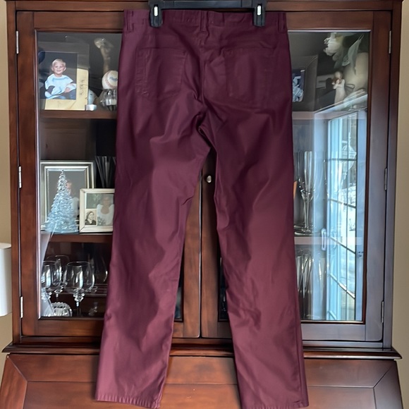 Perry Ellis Slim Fit Stretch Burgundy Pants W38 L36 - Picture 7 of 8